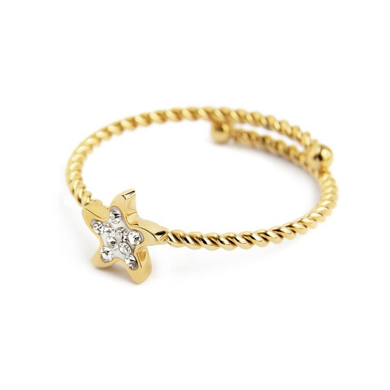 Anello stella marina donna Marlù Time to in acciaio e cristalli 18AN048G-S