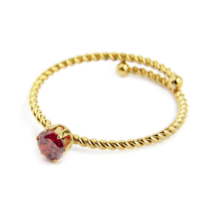 Anello donna Marlù Time to in acciaio dorato e cristallo 18AN115GR-M