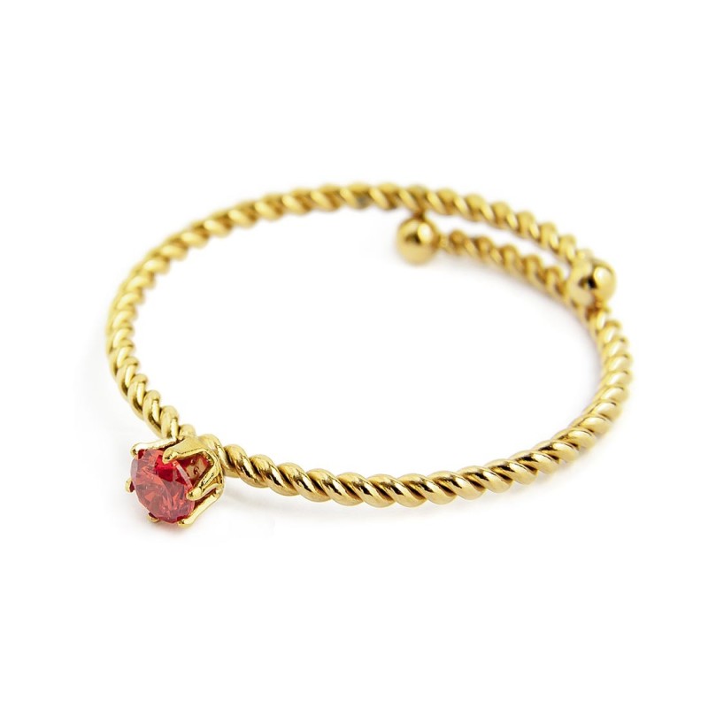 Anello donna Marlù Time to in acciaio dorato e cristallo 18AN116GH-S
