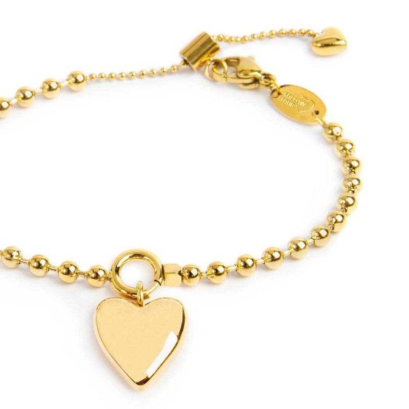 Bracciale donna Marlù Vision in acciaio dorato con charm a cuore 18BR218G
