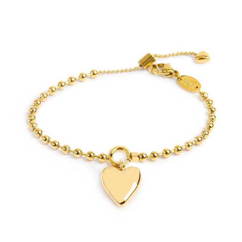 Bracciale donna Marlù Vision in acciaio dorato con charm a cuore 18BR218G