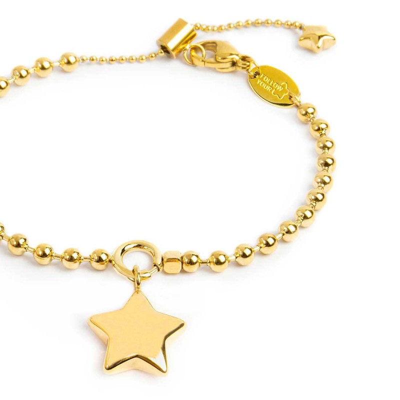 Bracciale donna Marlù Vision in acciaio dorato con charm a stella 18BR219G