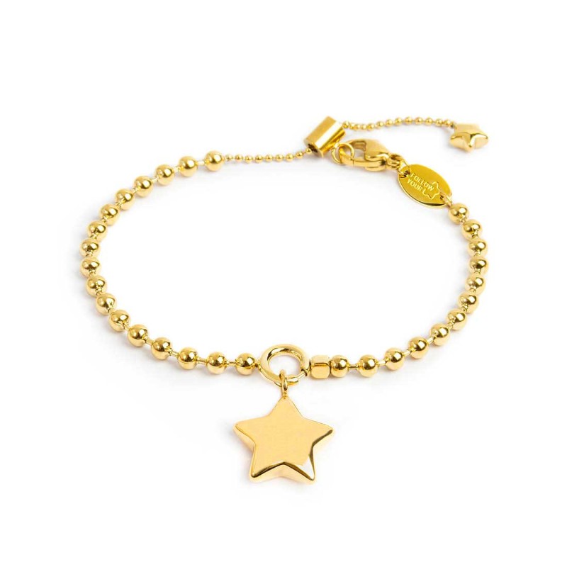 Bracciale donna Marlù Vision in acciaio dorato con charm a stella 18BR219G