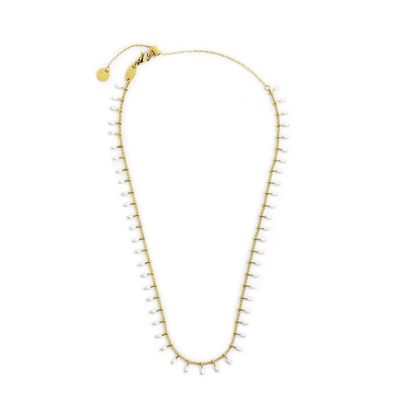 Collana donna Marlù in acciaio dorato 18CN097G-W