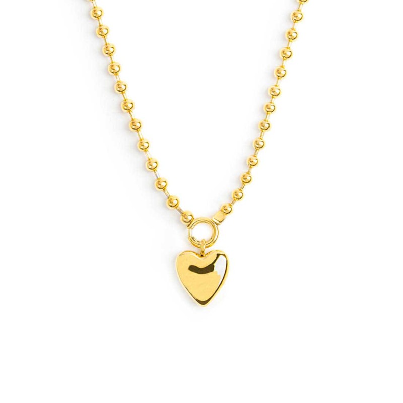 Collana cuore donna Marlù in acciaio dorato e charm 18CN125G