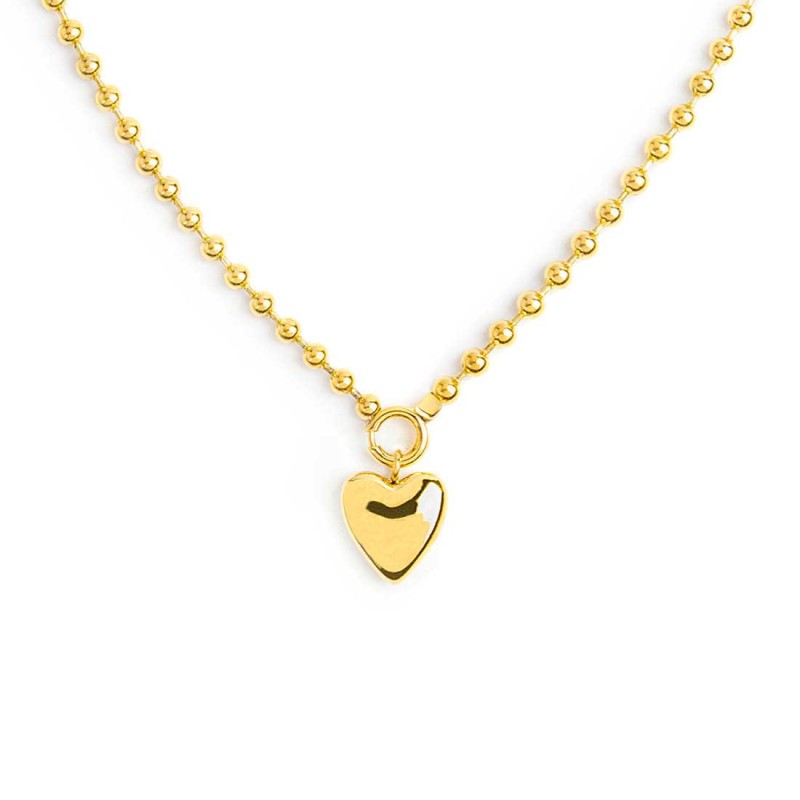 Collana cuore donna Marlù in acciaio dorato e charm 18CN125G