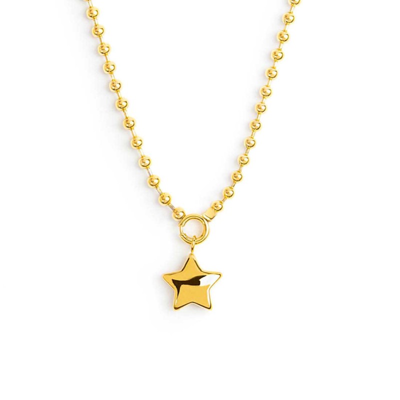 Collana stella donna Marlù in acciaio dorato e charm 18CN126G