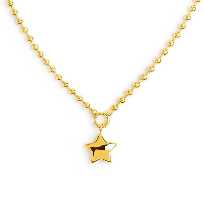 Collana stella donna Marlù in acciaio dorato e charm 18CN126G
