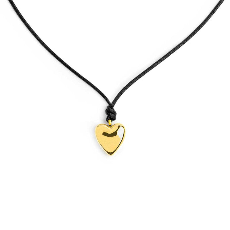 Collana cuore donna Marlù in acciaio dorato e cordino 18CO024G-N
