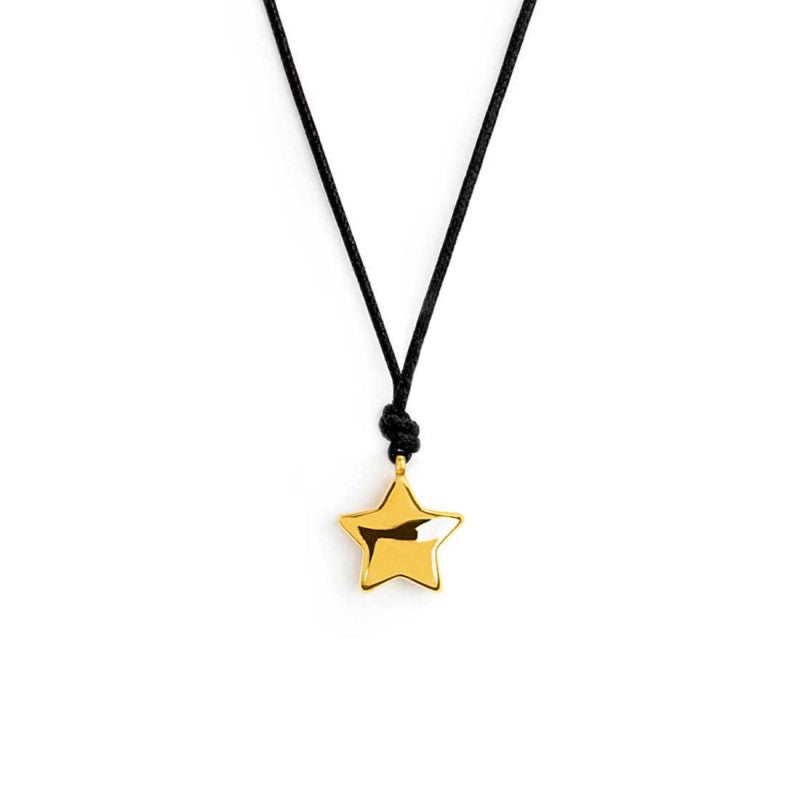 Collana stella donna Marlù in acciaio dorato e cordino 18CO025G-N