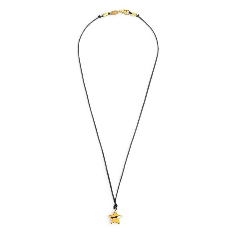 Collana stella donna Marlù in acciaio dorato e cordino 18CO025G-N