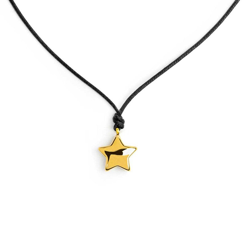 Collana stella donna Marlù in acciaio dorato e cordino 18CO025G-N