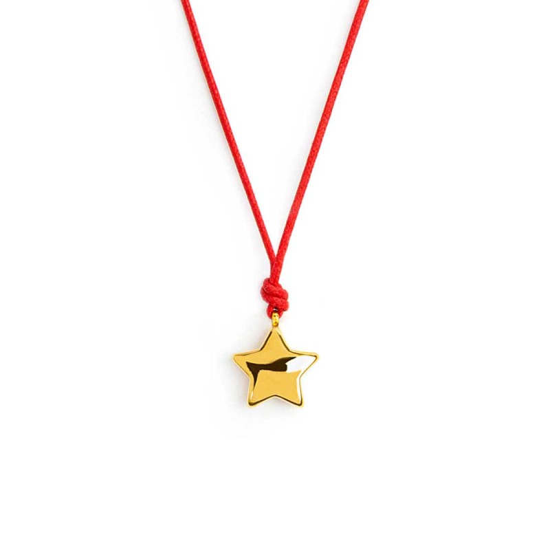 Collana stella donna Marlù in acciaio dorato e cordino 18CO025G-R