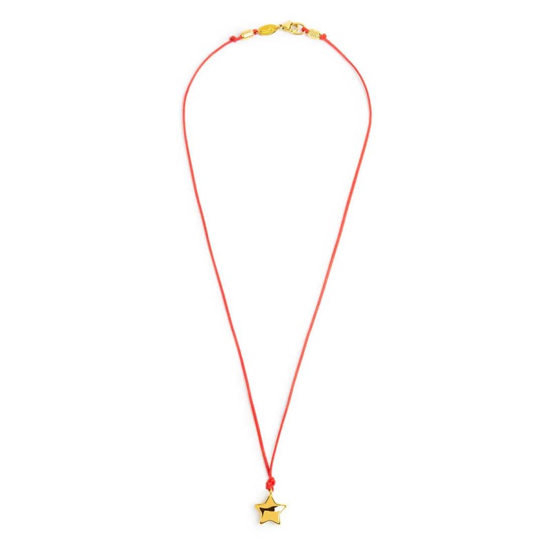 Collana stella donna Marlù in acciaio dorato e cordino 18CO025G-R