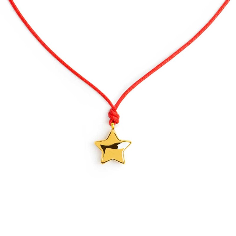 Collana stella donna Marlù in acciaio dorato e cordino 18CO025G-R