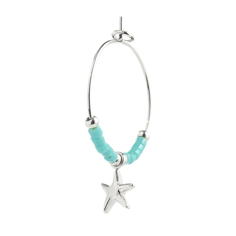 Monorecchino a cerchio donna Marlù in acciaio e myuki 18OR092-T