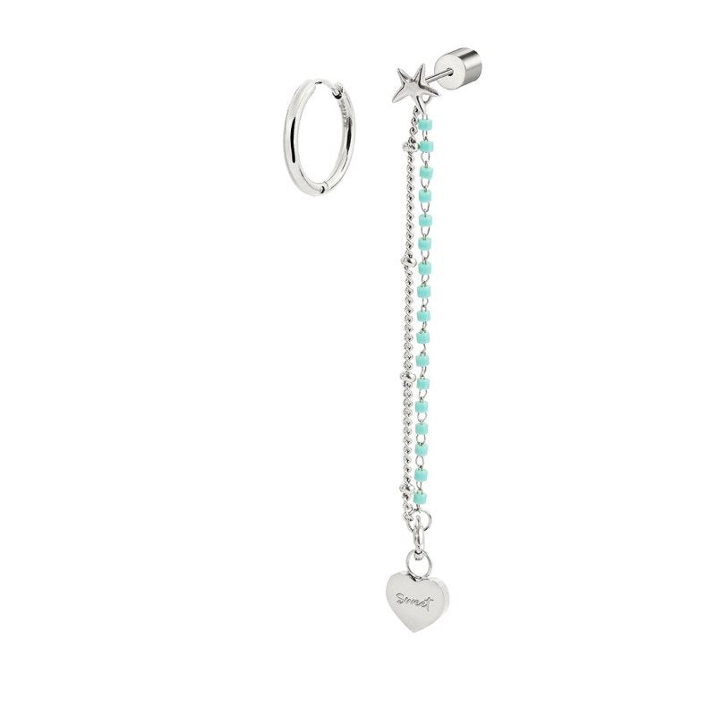 Monorecchino pendente donna Marlù in acciaio e miyuki 18OR094-T