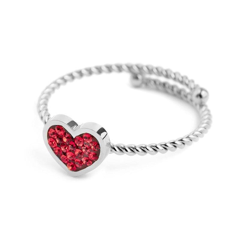 Anello cuore donna Marlù Time to in acciaio e cristalli 18AN029R-M