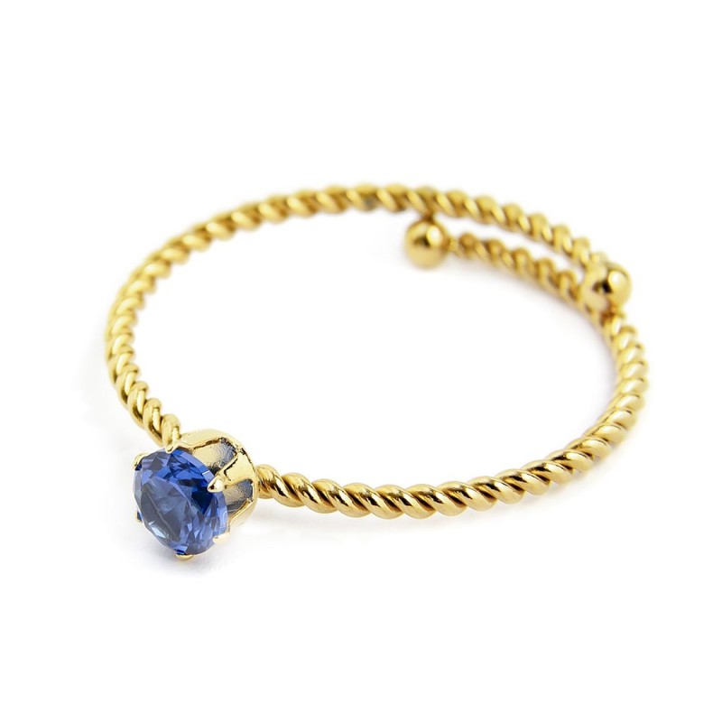 Anello donna Marlù in acciaio dorato e cristallo 18AN115GB-M