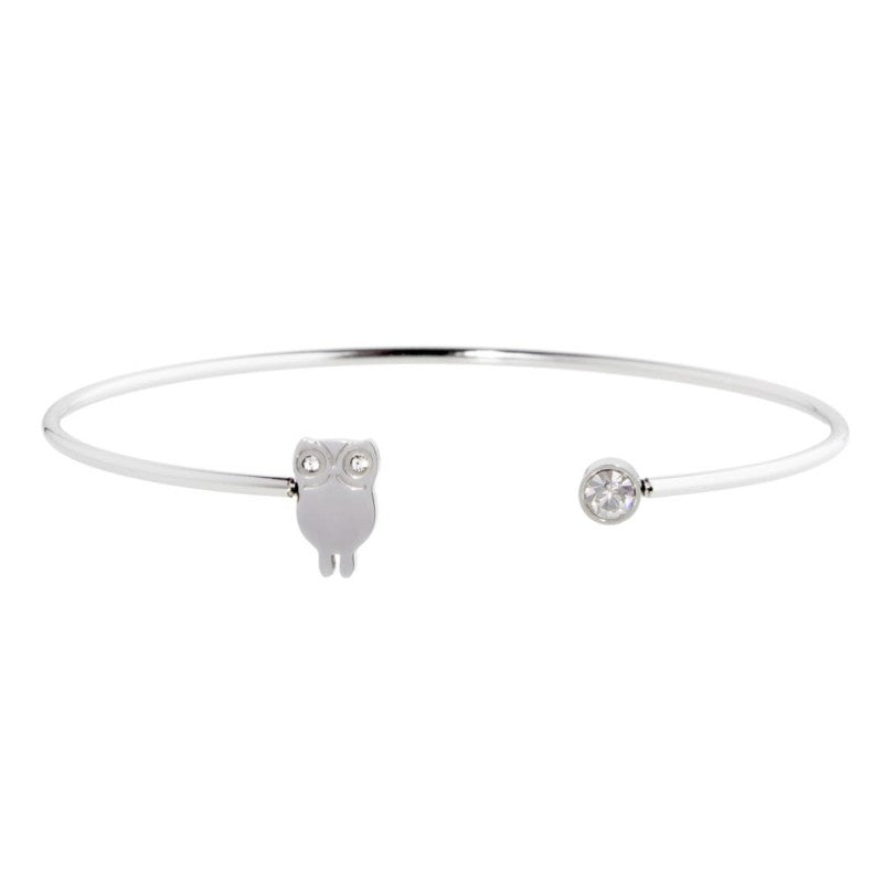 Bracciale rigido donna Marlù Time to in acciaio e cristalli 18BR081