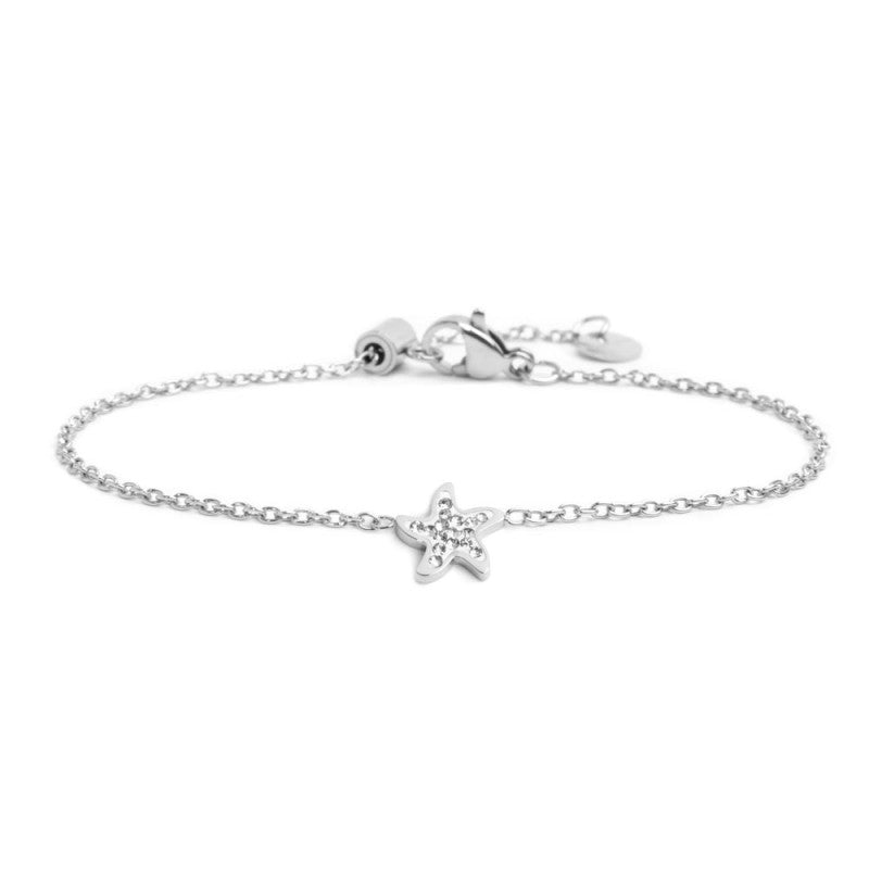 Bracciale stella marina bimba Marlù in acciaio con cristalli bianchi 18BR082