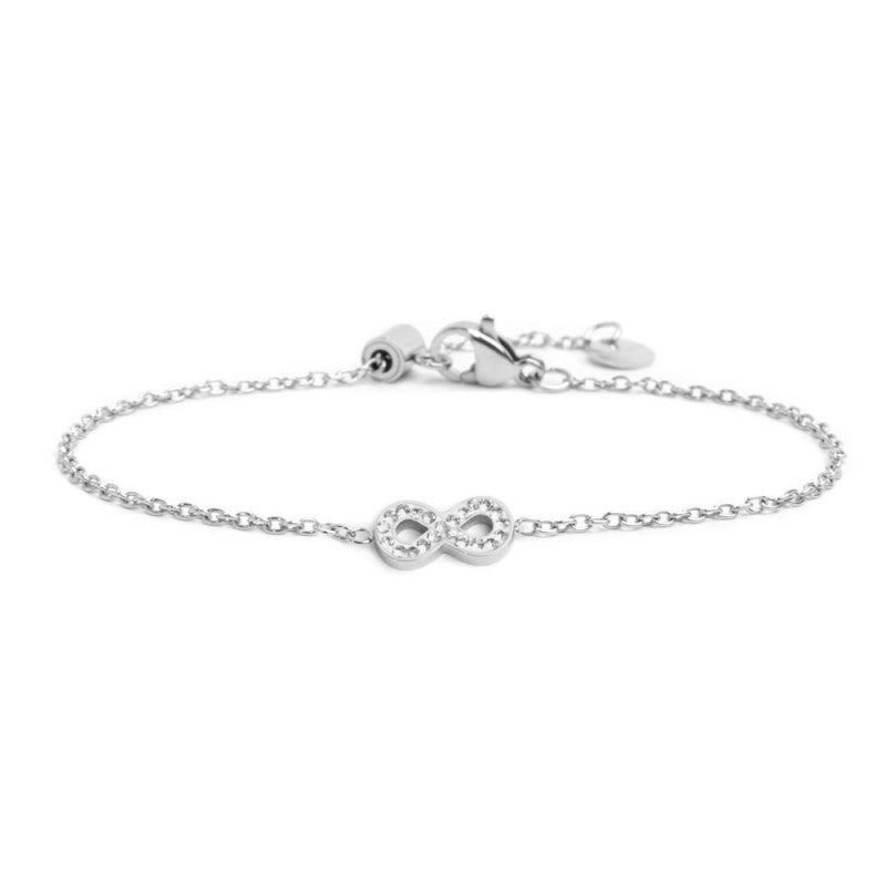 Bracciale infinito bimba Marlù in acciaio con cristalli bianchi 18BR083