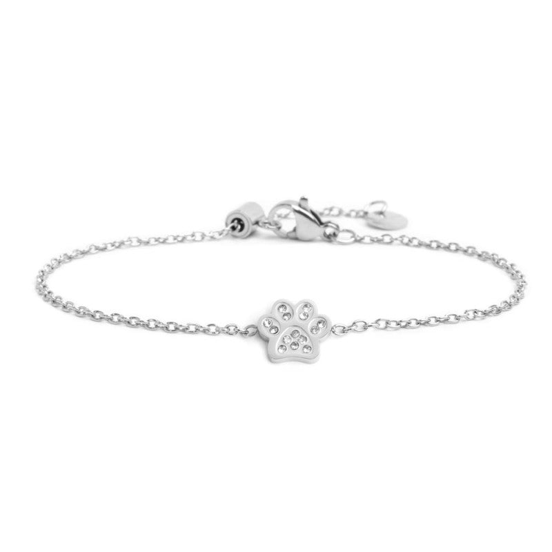 Bracciale zampina bimba Marlù in acciaio con cristalli bianchi 18BR085