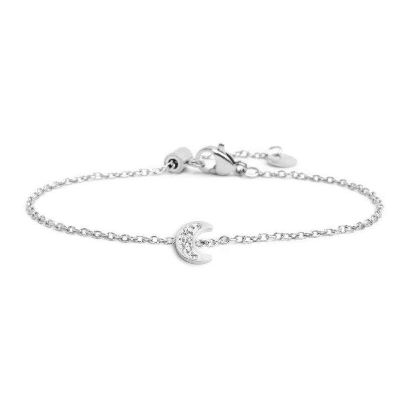 Bracciale mezza luna bimba Marlù in acciaio con cristalli bianchi 18BR086