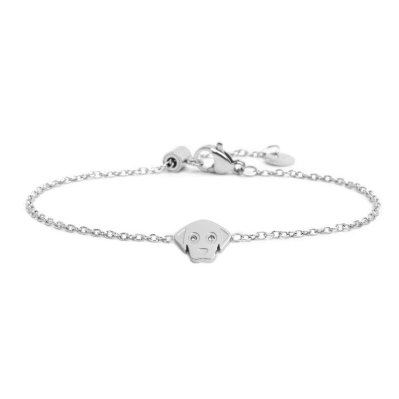 Bracciale cane bambina Marlù Time to in acciaio e cristalli 18BR087