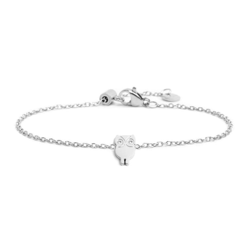 Bracciale gufo bimba Marlù in acciaio con cristalli bianchi 18BR089