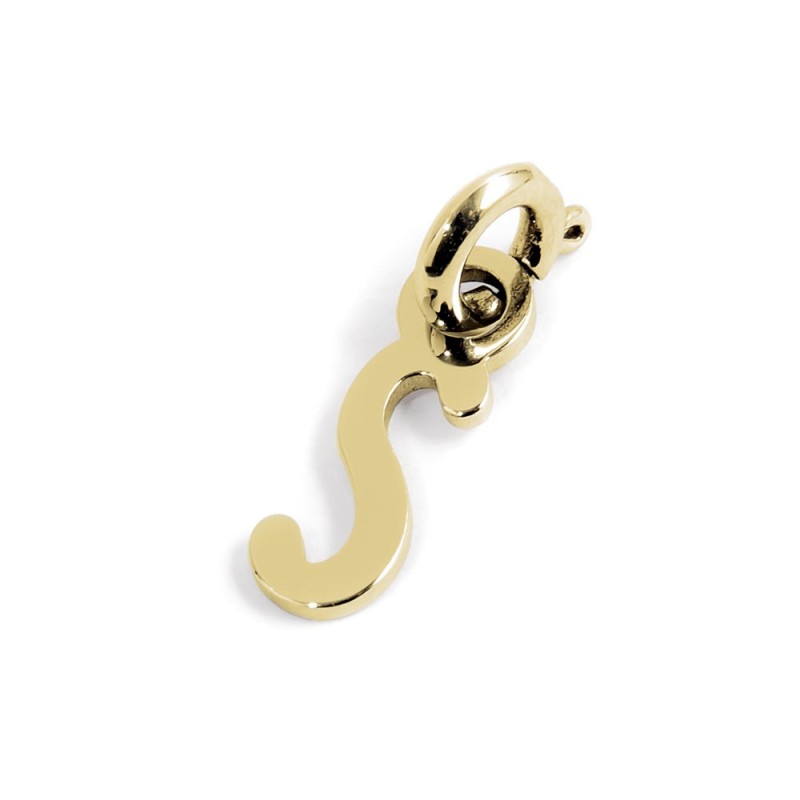 Charm donna Marlù lettera S in acciaio dorato 18CH085G-S