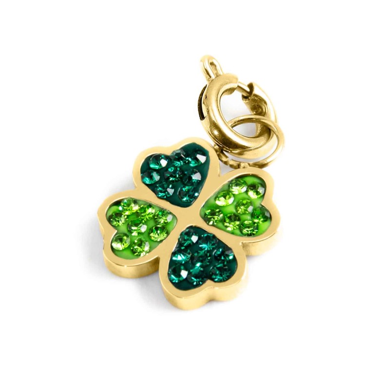 Charm quadrifoglio donna Marlù Time to in acciaio e cristalli 18CH094G-V