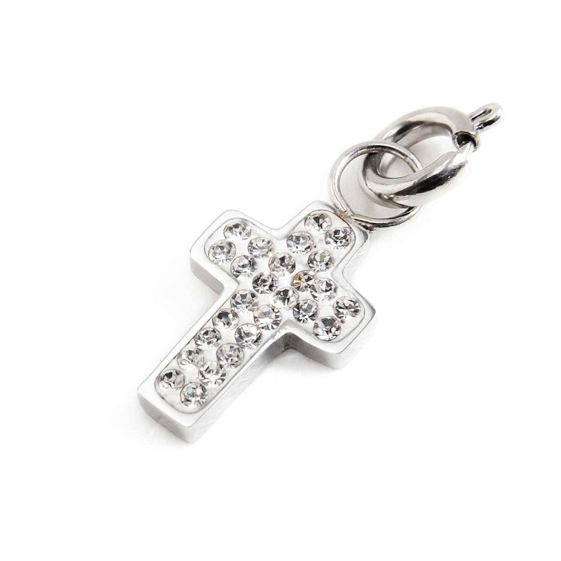 Charm croce donna Marlù Time to in acciaio e cristalli 18CH096-W