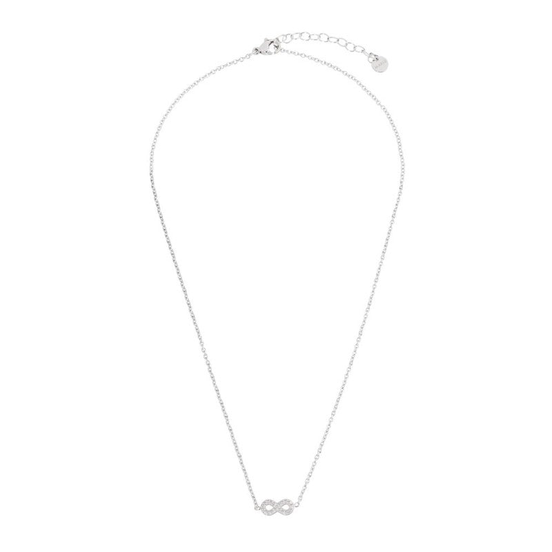 Collana infinito bimba Marlù in acciaio e cristalli bianchi 18CN045