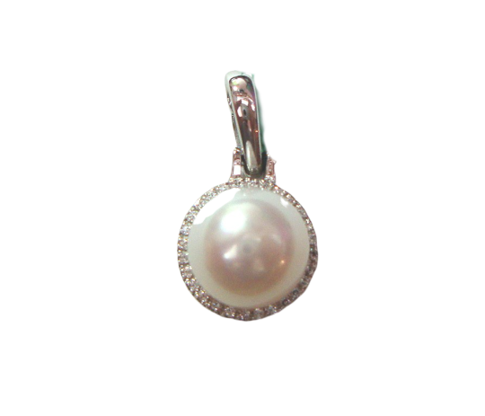 Ciondolo donna Damiata Gioielli in oro bianco con perla e zirconi 192/102