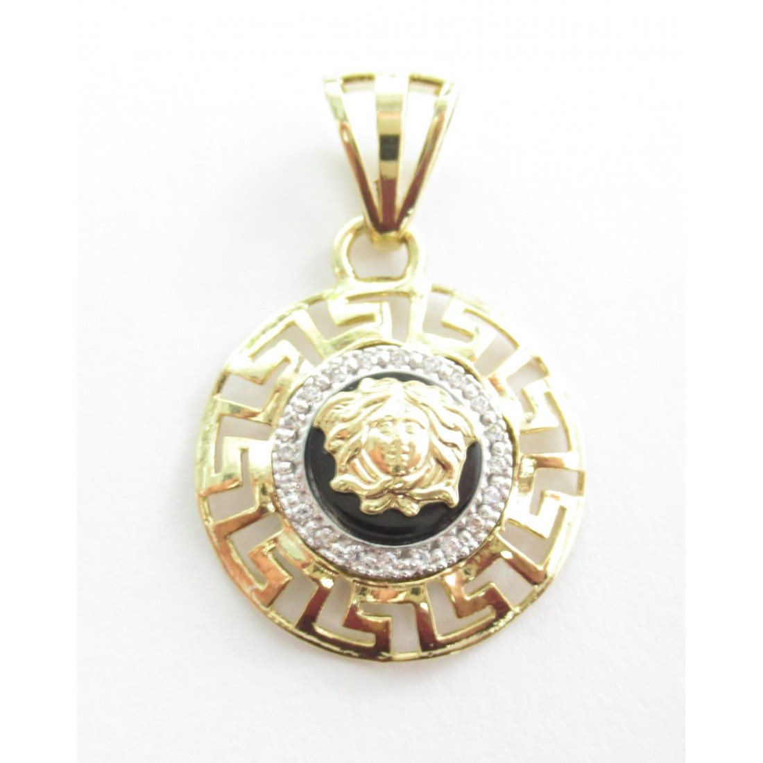Charm unisex Damiata Gioielli in oro giallo, onice nero e zirconi 193/102/1