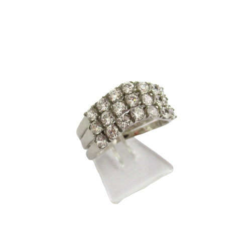 Anello a fascia donna Damiata Gioielli in oro bianco e zirconi 196/102/2