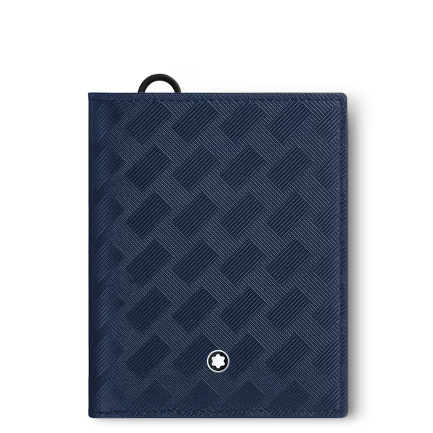 Portafoglio compatto uomo Montblanc 6 tasche in pelle blu extreme ref. 198067