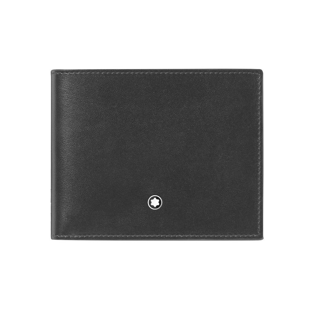 Portafoglio compatto uomo Montblanc 6 tasche in pelle nera ref. 199818