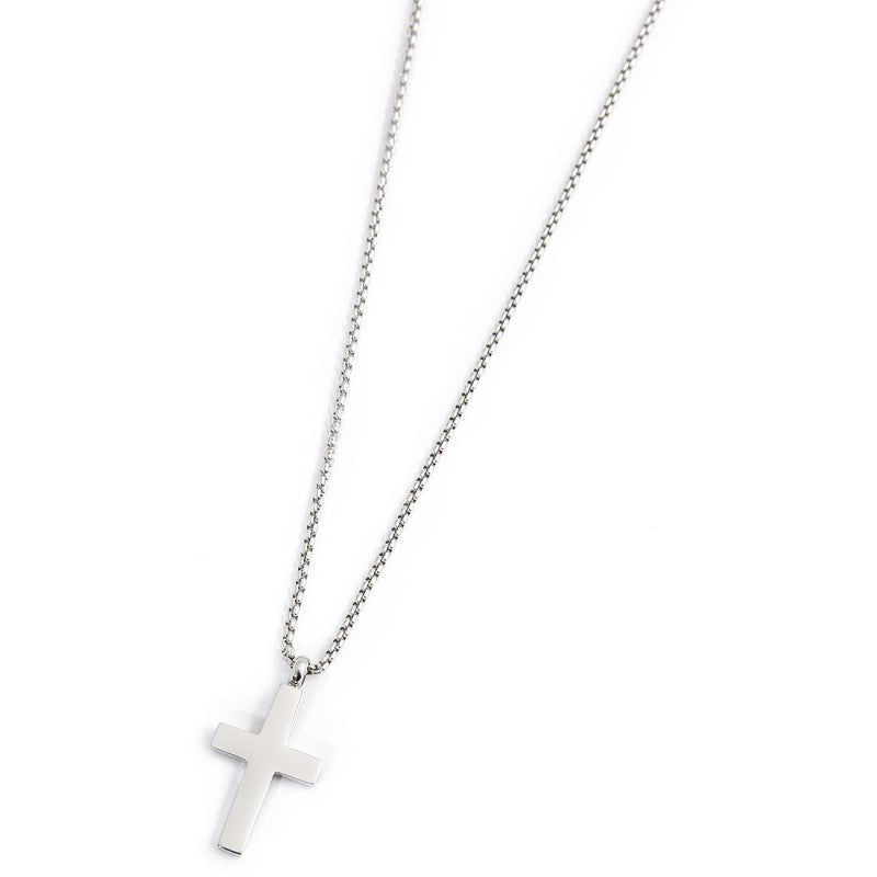 Collana unisex Marlù in acciaio con pendente a croce e zirconi neri 1CN0004-N