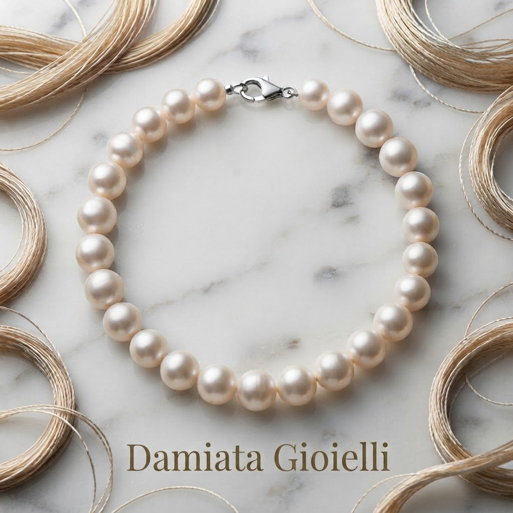Bracciale filo di perle d'acqua salata AKOYA donna Miluna in oro bianco ref. 1MAU665-17NL583