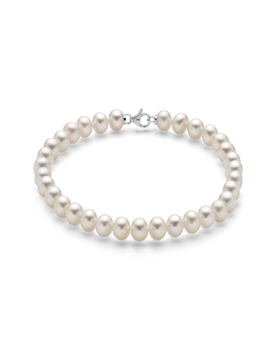 Bracciale filo di perle d'acqua salata AKOYA donna Miluna in oro bianco 1MPS657-17NL583