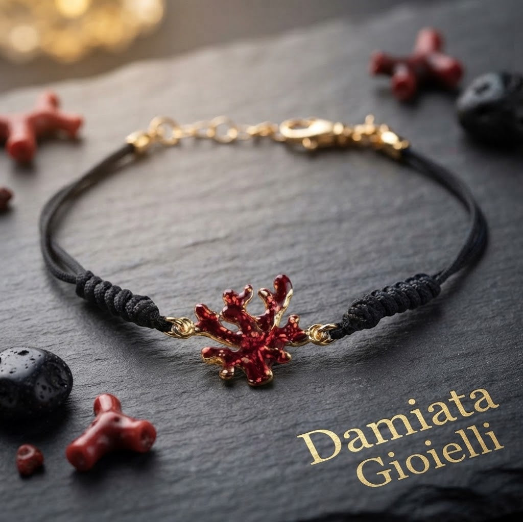 Bracciale donna Isola Bella Corallo in argento e cordino ref. 20000028