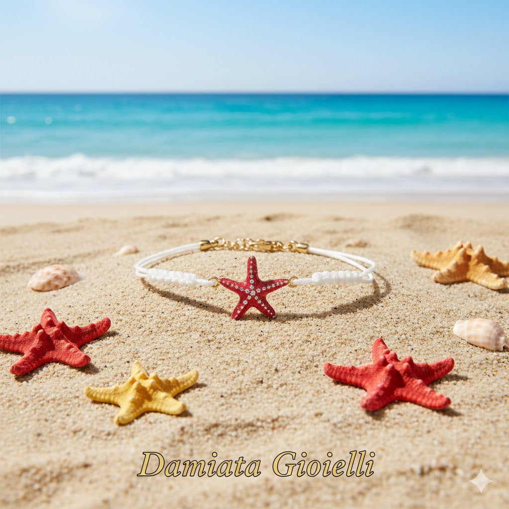 Bracciale donna Isola Bella Stella Marina in argento e cordoncino 20000032