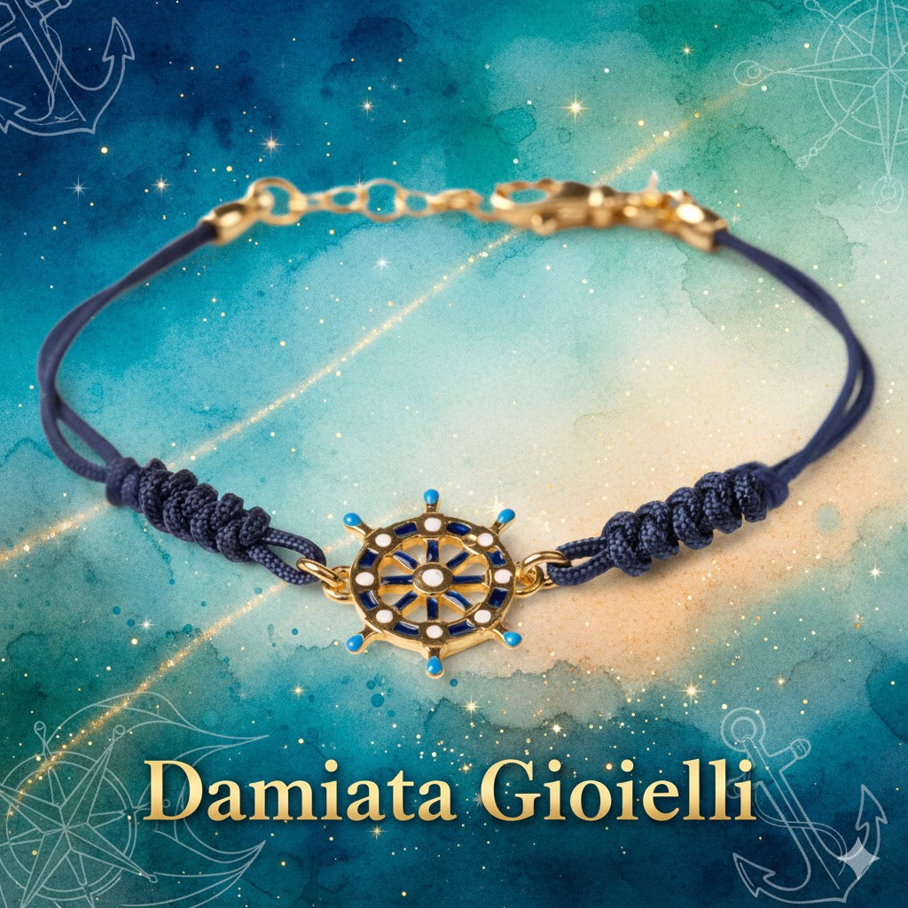 Bracciale uomo Isola Bella Timone in argento e cordino 20001043