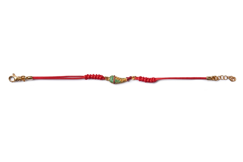 Bracciale donna Isola Bella Asso di Mazze in argento, cordoncino e  zirconi 20000125