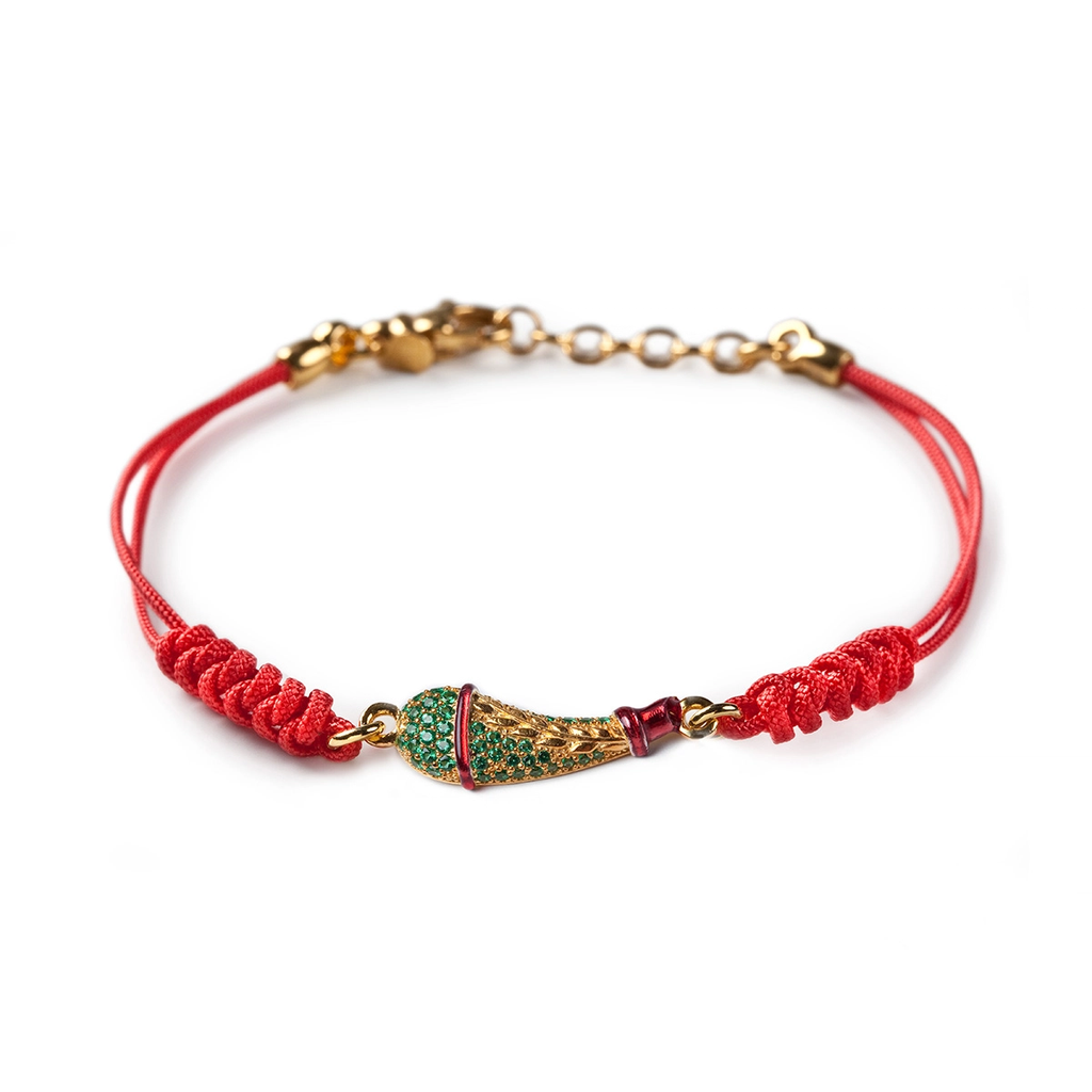 Bracciale donna Isola Bella Asso di Mazze in argento, cordoncino e  zirconi 20000125