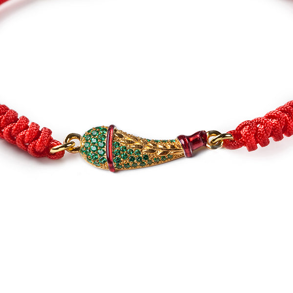 Bracciale donna Isola Bella Asso di Mazze in argento, cordoncino e  zirconi 20000125