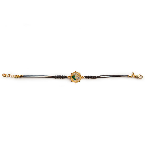 Bracciale donna Isola Bella Tamburello in argento, zirconi e cordoncino 20000128