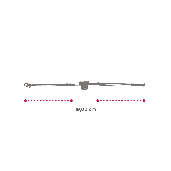 Bracciale donna Isola Bella Carretto Siciliano in argento, cordoncino e  zirconi 20000132